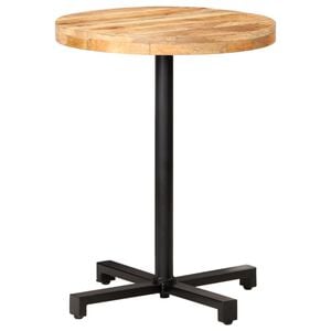 vidaXL Mesa de bistr&oacute; redonda madera de mango rugosa &Oslash;60x75 cm
