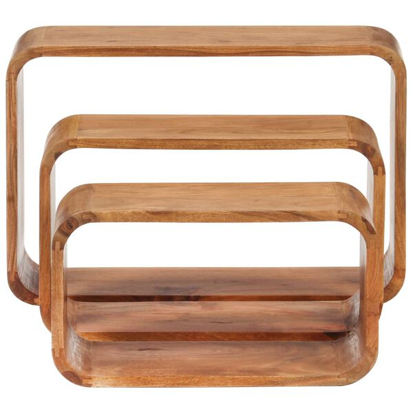 vidaXL Mesas auxiliares 3 uds madera maciza de acacia acabado miel