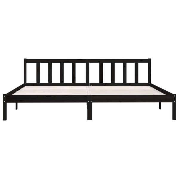 vidaXL Estructura de cama sin colchón madera maciza negro 200x200 cm