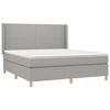 vidaXL Cama box spring con colch&oacute;n tela gris claro 180x200 cm