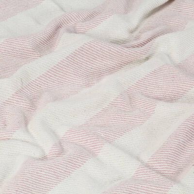 vidaXL Manta a rayas de algodón rosa envejecido 160x210 cm