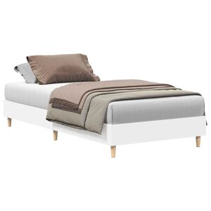 vidaXL Estructura de cama sin colch&oacute;n madera blanca 90x200 cm