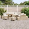 vidaXL Conjunto de sof&aacute;s de jard&iacute;n 13 pcs Beige rat&aacute;n sint&eacute;tico
