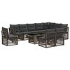 vidaXL Conjunto de sof&aacute;s de jard&iacute;n 11 uds. Gris rat&aacute;n sint&eacute;tico