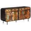 vidaXL Aparador de madera maciza reciclada y metal 140x35x70 cm