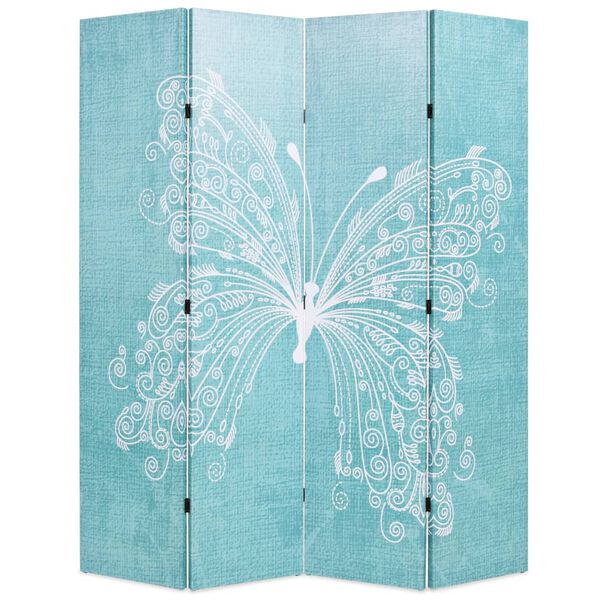 vidaXL Biombo divisor plegable 160x170 cm mariposa azul