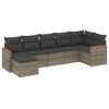 vidaXL Set de sof&aacute;s de jard&iacute;n 7 piezas con cojines rat&aacute;n PE gris