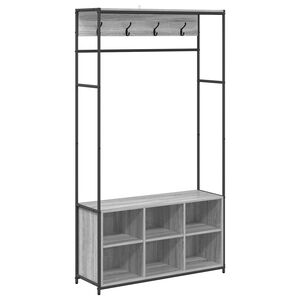 vidaXL Perchero con banco para zapatos Sonoma gris 100 x 32 x 180,5 cm