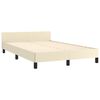 vidaXL Estructura de cama sin colch&oacute;n cuero sint&eacute;tico crema 120x190 cm