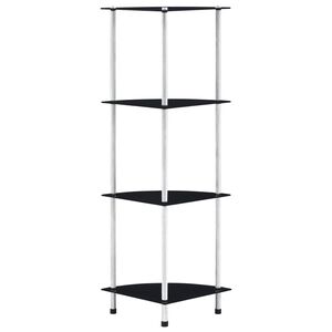 vidaXL Estanter&iacute;a 4 niveles cristal templado negro 30x30x100 cm