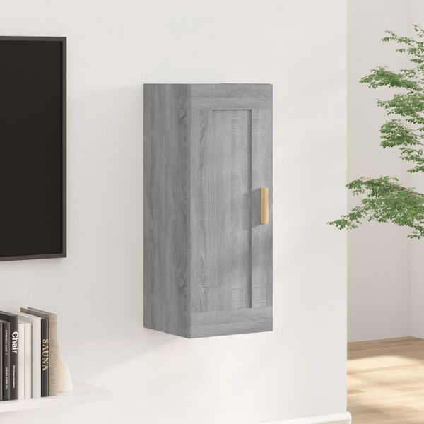 vidaXL Armario de pared madera de ingeniería gris Sonoma 35x34x90 cm
