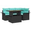 vidaXL Conjunto de sof&aacute; de jard&iacute;n 5 uds. Negro Polirat&aacute;n
