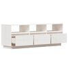 vidaXL Mueble de TV de madera maciza de pino blanco 140x37x50 cm