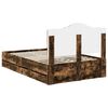 vidaXL Estructura de cama Roble ahumado 135 x 190 cm Madera Ingenieril