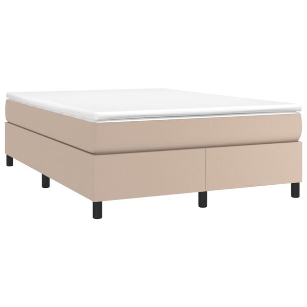 vidaXL Estructura Estructura de cama con somier cuero sint&eacute;tico capuchino 140x190cm