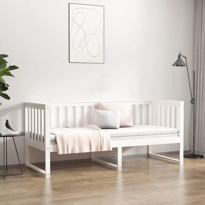 vidaXL Sofá cama madera maciza de pino blanco 75x190 cm