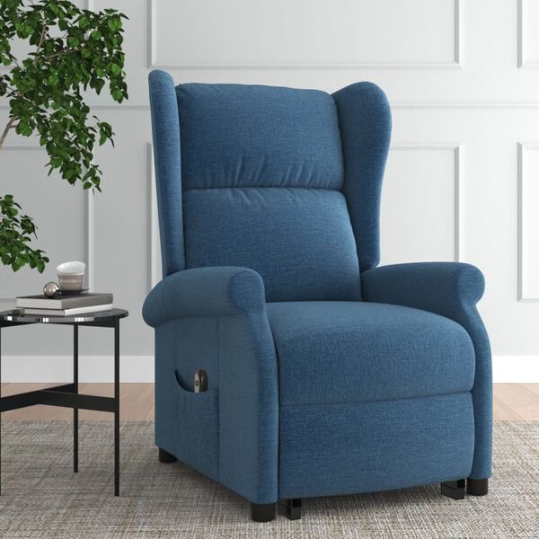 vidaXL Sill&oacute;n orejero elevable tela azul