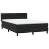 vidaXL Cama box spring con colch&oacute;n terciopelo negro 140x210 cm