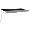 vidaXL Toldo autom&aacute;tico LED sensor de viento gris antracita 600x300 cm