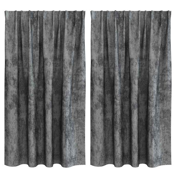 vidaXL Cortinas de Terciopelo 2 pcs Gris 140 x 140 cm Terciopelo