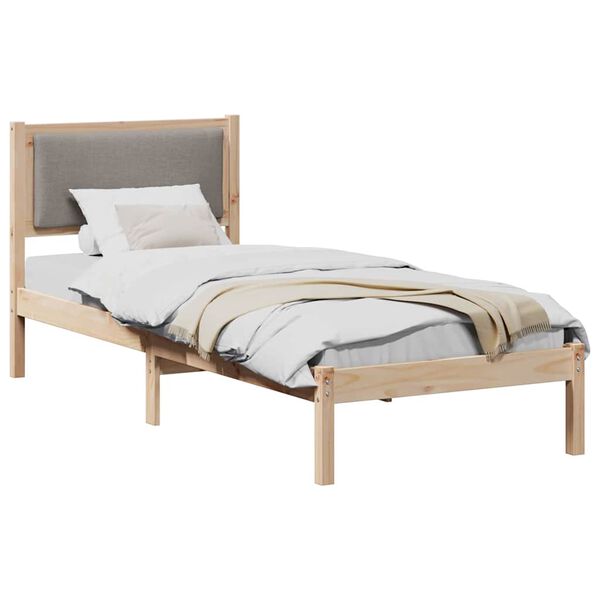 vidaXL Estructura de cama Taup&eacute; 80 x 190 cm Madera de pino macizo