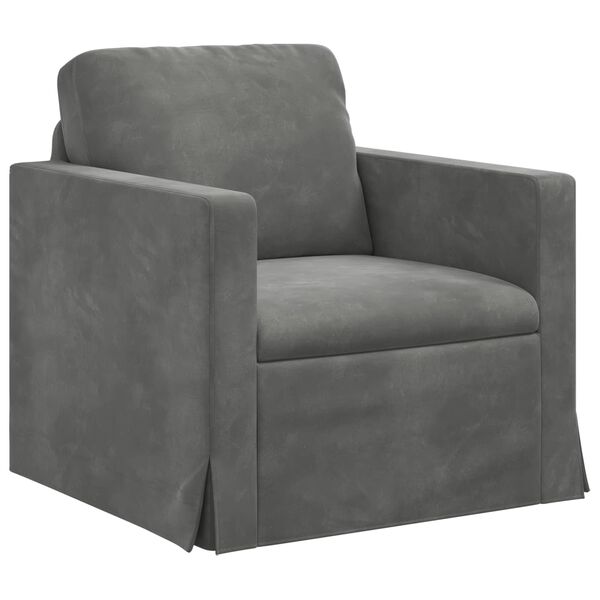 vidaXL Juego de Sof&aacute; 2 pcs Gris oscuro 228 x 78 x 80 cm Terciopelo