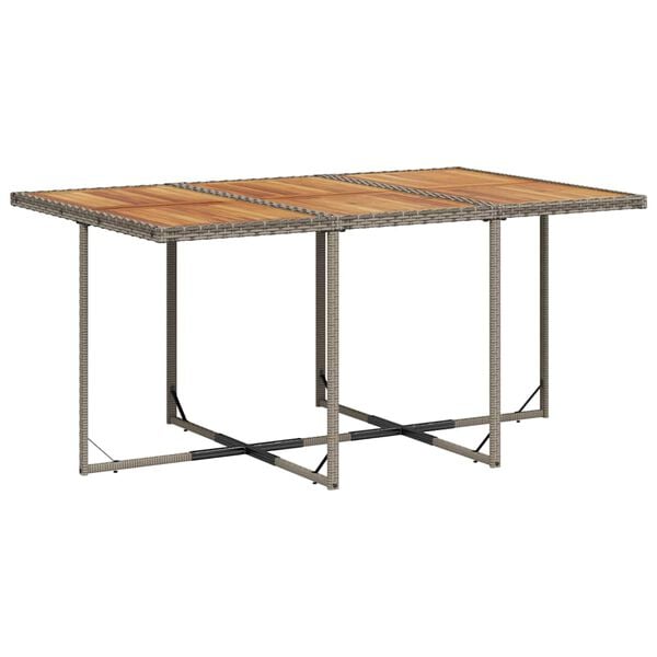 vidaXL Set comedor jard&iacute;n 7 pzas y cojines rat&aacute;n sint&eacute;tico gris