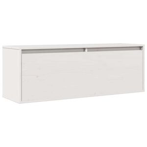 vidaXL Armario de pared de madera maciza de pino blanco 100x30x35 cm