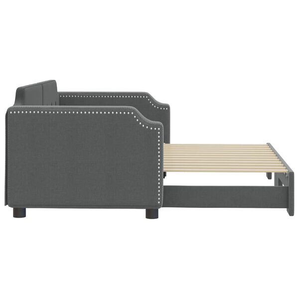 vidaXL Sof&aacute; cama nido tela gris oscuro 90x200 cm