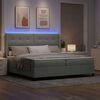 vidaXL Cama tipo Box Spring con LED Gris Claro 200 x 200 cm Terciopelo