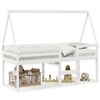 vidaXL Cama alta con techo madera maciza de pino blanca 90x190 cm