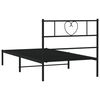 vidaXL Estructura cama sin colch&oacute;n con cabecero metal negro 90x200 cm