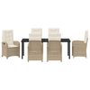 vidaXL Conjunto de Comedor de Jard&iacute;n 7 pcs Beige rat&aacute;n sint&eacute;tico