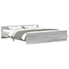 vidaXL Estructura de cama con cabecero piecero gris Sonoma 200x200 cm