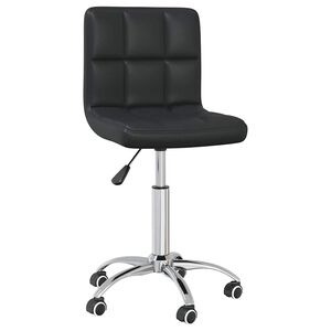 vidaXL Silla de oficina giratoria de cuero sint&eacute;tico negro