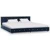 vidaXL Cama con colchón viscoelástico terciopelo azul 180x200 cm