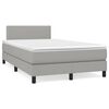 vidaXL Cama box spring con colch&oacute;n y LED tela gris claro 120x190 cm