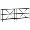 vidaXL Mesa Consola Roble Negro 200 x 30 x 75 cm Madera de ingenier&iacute;a