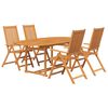 vidaXL Juego de comedor de jard&iacute;n 5 piezas madera maciza de acacia 150-200 cm