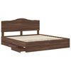 vidaXL Estructura de cama Roble marr&oacute;n 200 x 200 cm Madera Ingenieril