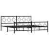 vidaXL Estructura cama sin colchón con estribo metal negro 193x203 cm