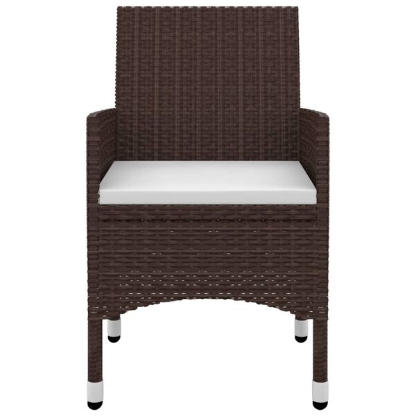 vidaXL Set comedor de jard&iacute;n 7 pzas y cojines rat&aacute;n sint&eacute;tico y vidrio