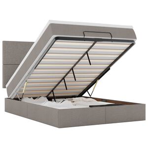 vidaXL Estructura de cama otomana colch&oacute;n tela gris pardo 140x200cm