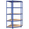 vidaXL Estanter&iacute;a esquina 5 niveles madera contrachapada y acero azul