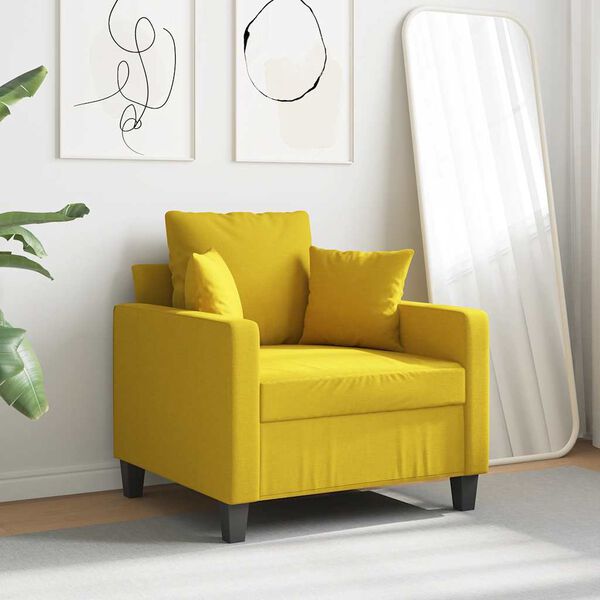 vidaXL Sill&oacute;n de tela amarillo claro 60 cm