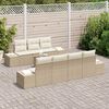 vidaXL Conjunto de sof&aacute;s de jard&iacute;n 8 pcs Beige rat&aacute;n sint&eacute;tico