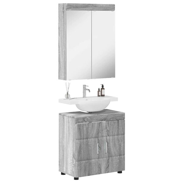 vidaXL Juego de muebles de ba&ntilde;o TULUM Gris Sonoma Madera de ingenier&iacute;a