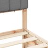 vidaXL Estructura de Cama con Cabecera Tapizada Gris Claro 75 x 190 cm