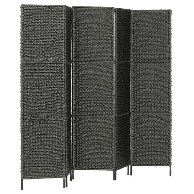 vidaXL Biombo divisor 5 paneles jacinto de agua negro 193x160 cm