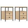 vidaXL Mesitas noche 2 uds madera ingenier&iacute;a roble Sonoma 34x35,5x50cm